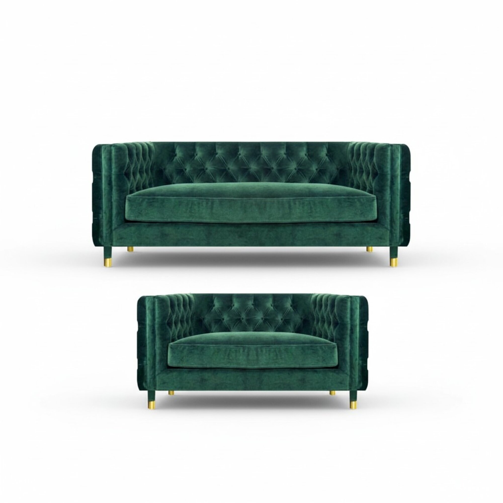 Set Komplett 2x Sofas Couchen Sofagarnitur PolstermÃ¶bel Modern Chesterfield