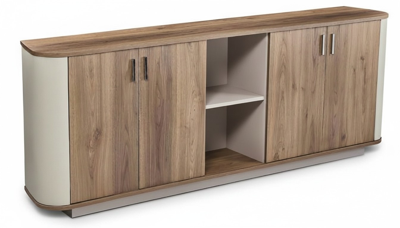 Sideboard BÃ¼roschrank Anrichte Beistellschrank Beige Braun Arbeitszimmer