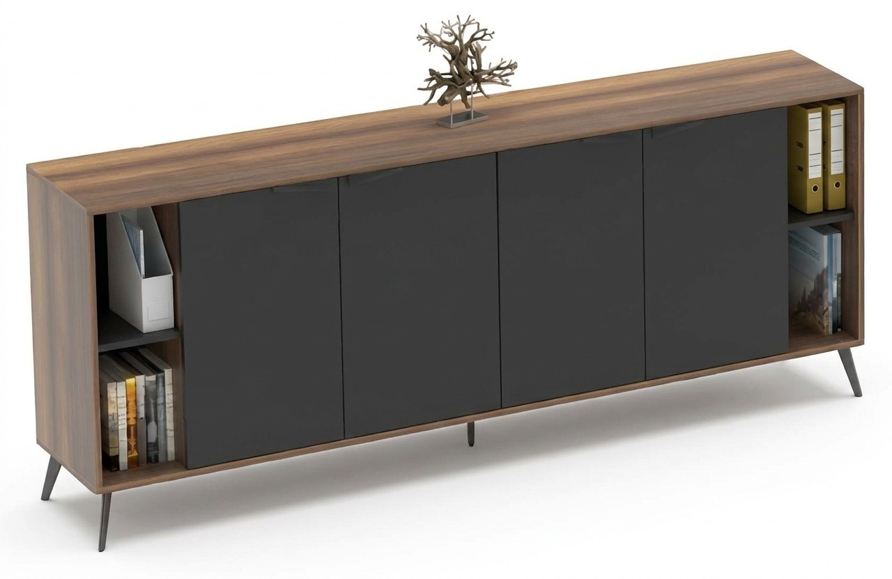 Sideboard Kommode BÃ¼roschrank Aktenregal Arbeitszimmer Braun Schwarz