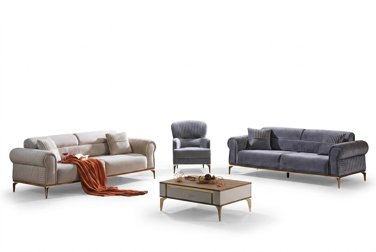 Sitzgarnitur Sofagarnitur Sitzlandschaft PolstermÃ¶bel Sofa Couch Loungesofa 3tlg