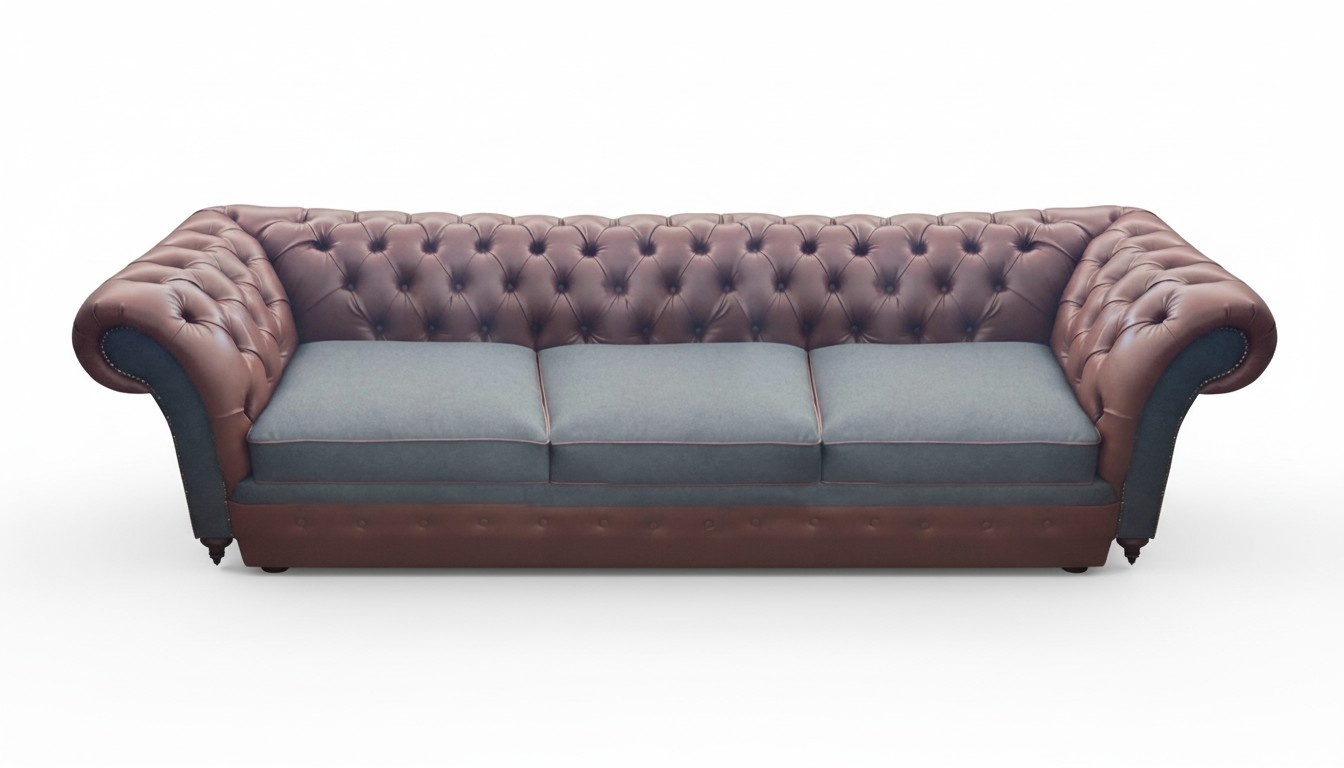 SitzmÃ¶bel Wohnzimmer Chesterfield Leder Sofa Couch Dreisitze Einrichtung Neu