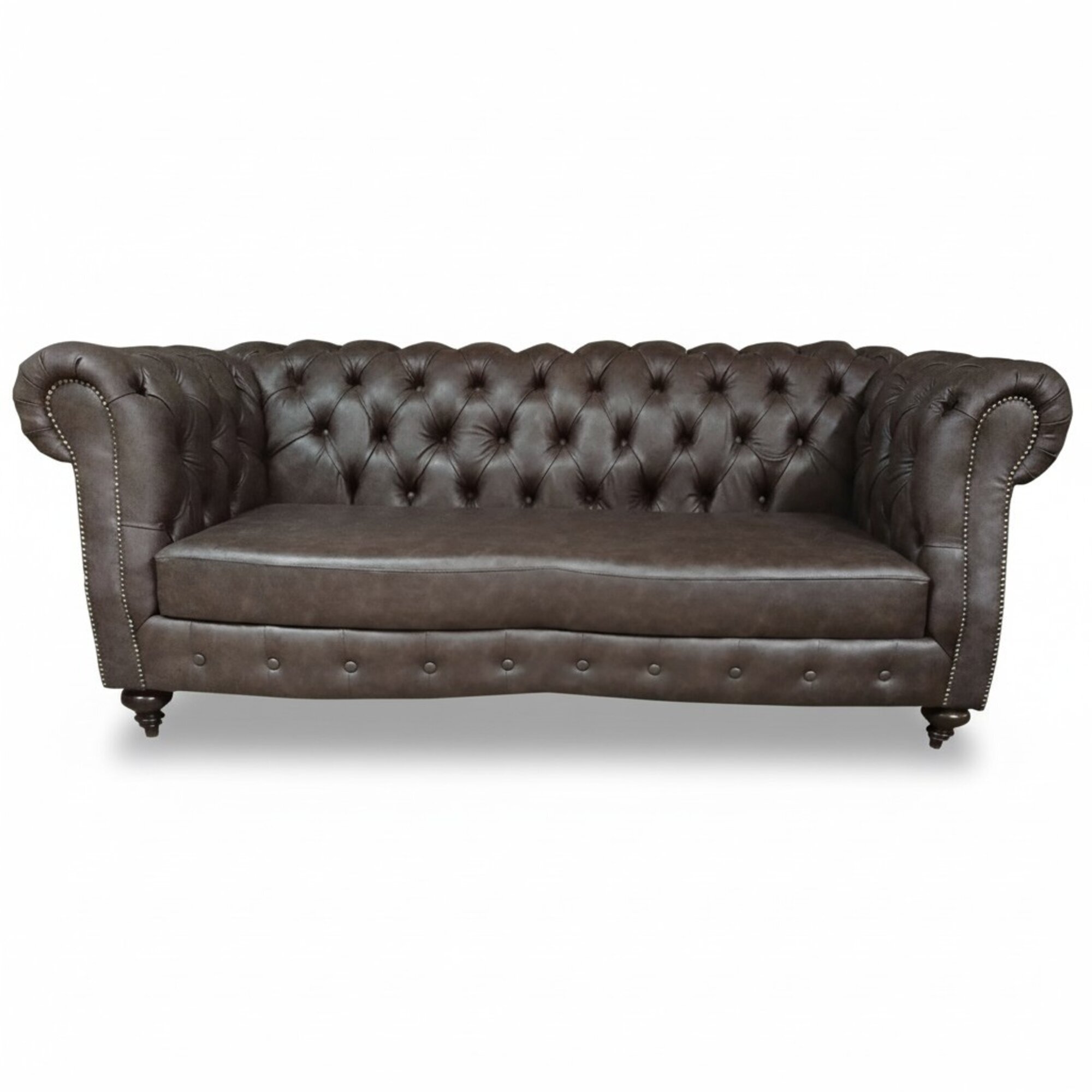 Sofa 3 Sitzer Chesterfield Couch Echtleder Sofas Braun Couchen MÃ¶bel