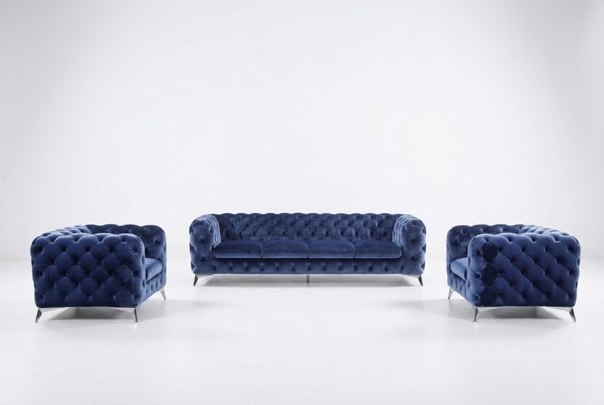 Sofa Chesterfield Couch Polster XXL Big Garnitur Textil 2+1+1 designer Couchen
