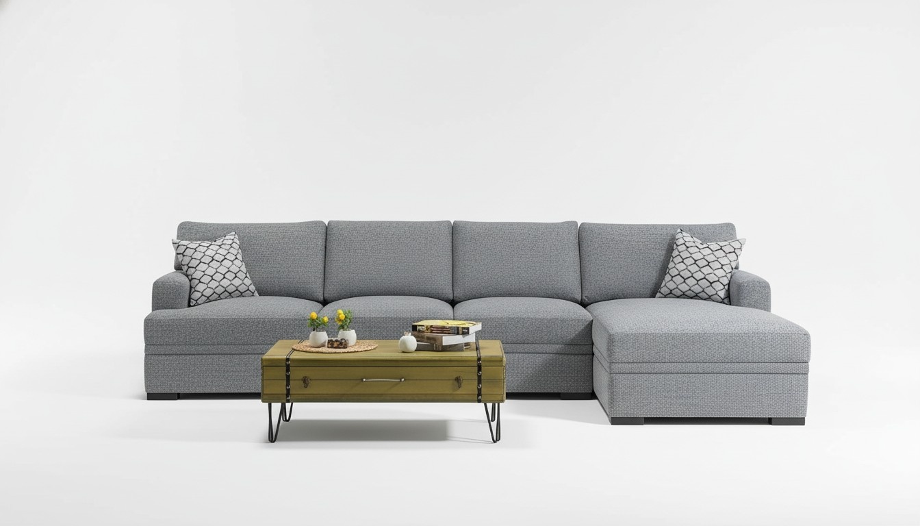 Sofa L-Form Stil Modern Grau Ecksofa Wohnzimmer MÃ¶bel Design Einrichtung