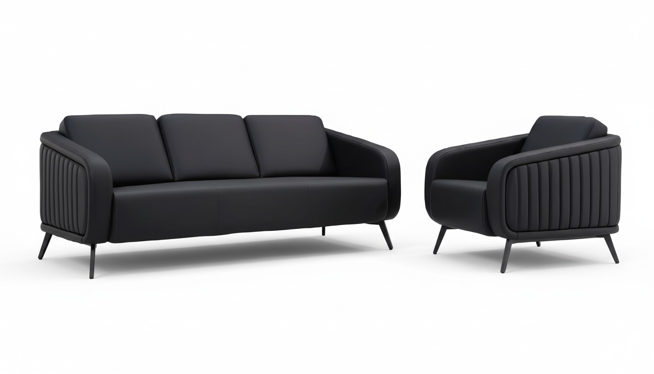 Sofa Moderne BÃ¼romÃ¶bel PolstermÃ¶bel Designer Leder Sofa 3-Sitzer Sessel