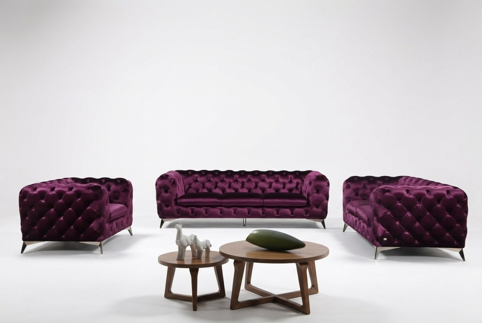 Sofa XXL Big Chesterfield Couch Polster Garnitur Textil 3+3 designer Couchen