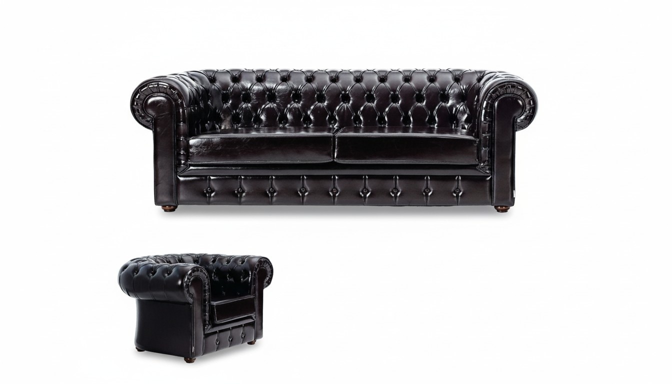 Sofagarnitur 2+1 Sitzer Chesterfield Leder Sofa Modern Relax Sessel 2tlg.MÃ¶bel