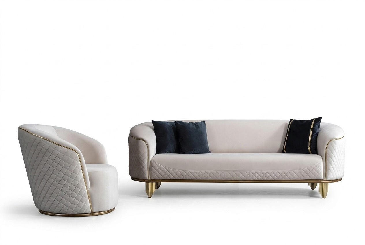 Sofagarnitur 2tlg Wohnzimmer Sofa 3 Sitz Sessel Modern Design Couch