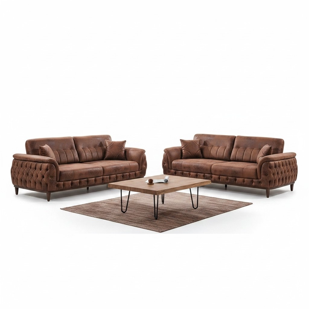 Sofagarnitur 2x Sofa Dreisitzer Couchen Wohnzimmer Modern Design MÃ¶bel