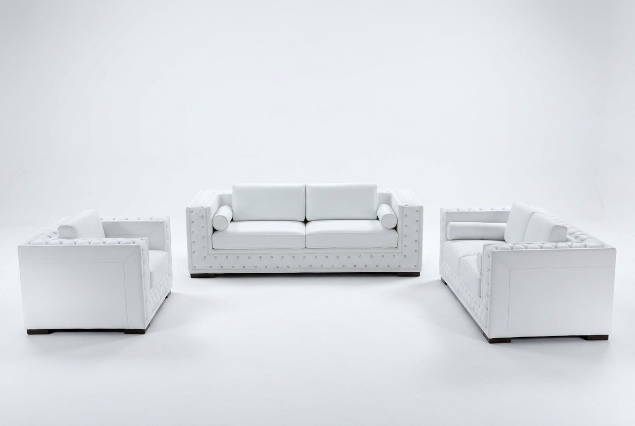 Sofagarnitur 3+1+1 Sitzer Set Design Sofas Polster Couchen Leder Chesterfield