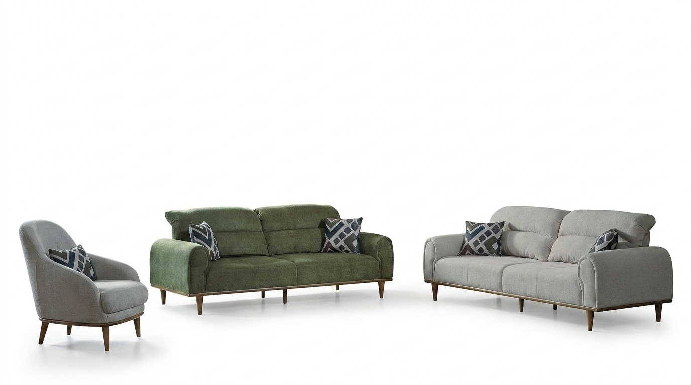 Sofagarnitur 3+1+1 Sitzer Wohnzimmer Textil Set Komplett Sofa Sessel