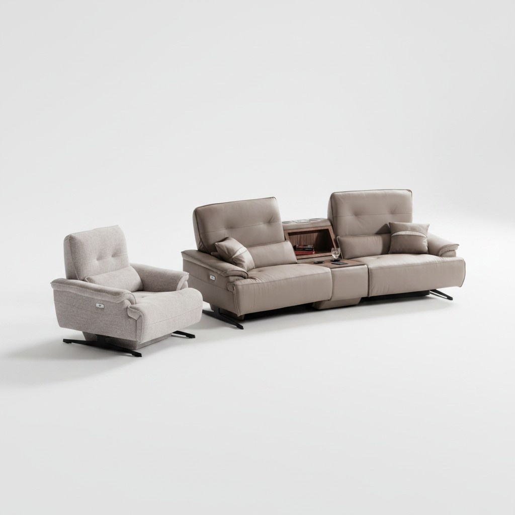 Sofagarnitur 3+1 Sitzer Set Design Sofa mit Konsole Polster Couchen Couch Modern