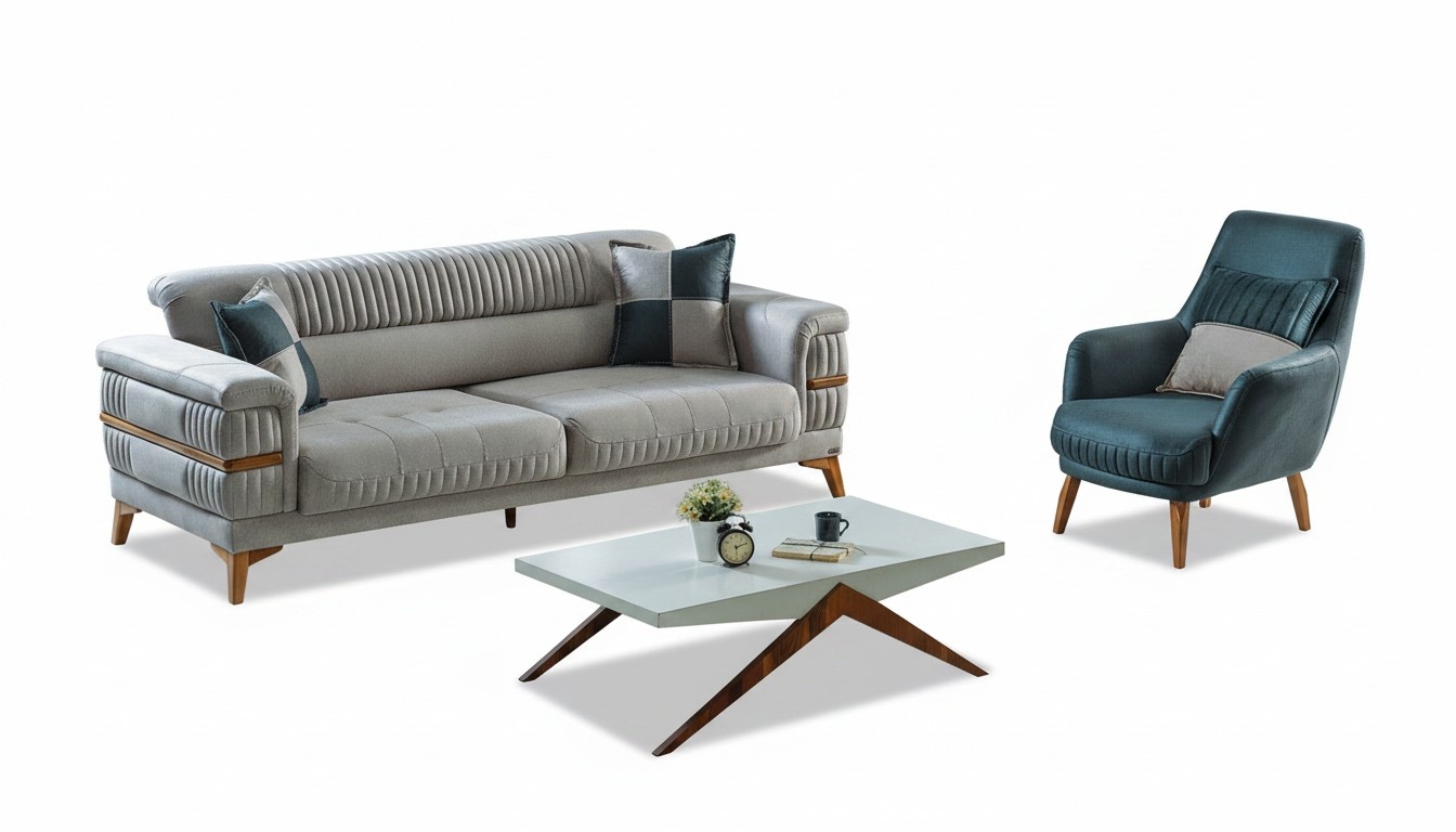 Sofagarnitur 3+1 Sitzer Sofa 3 Sitzer Modern Sessel Komplett Set