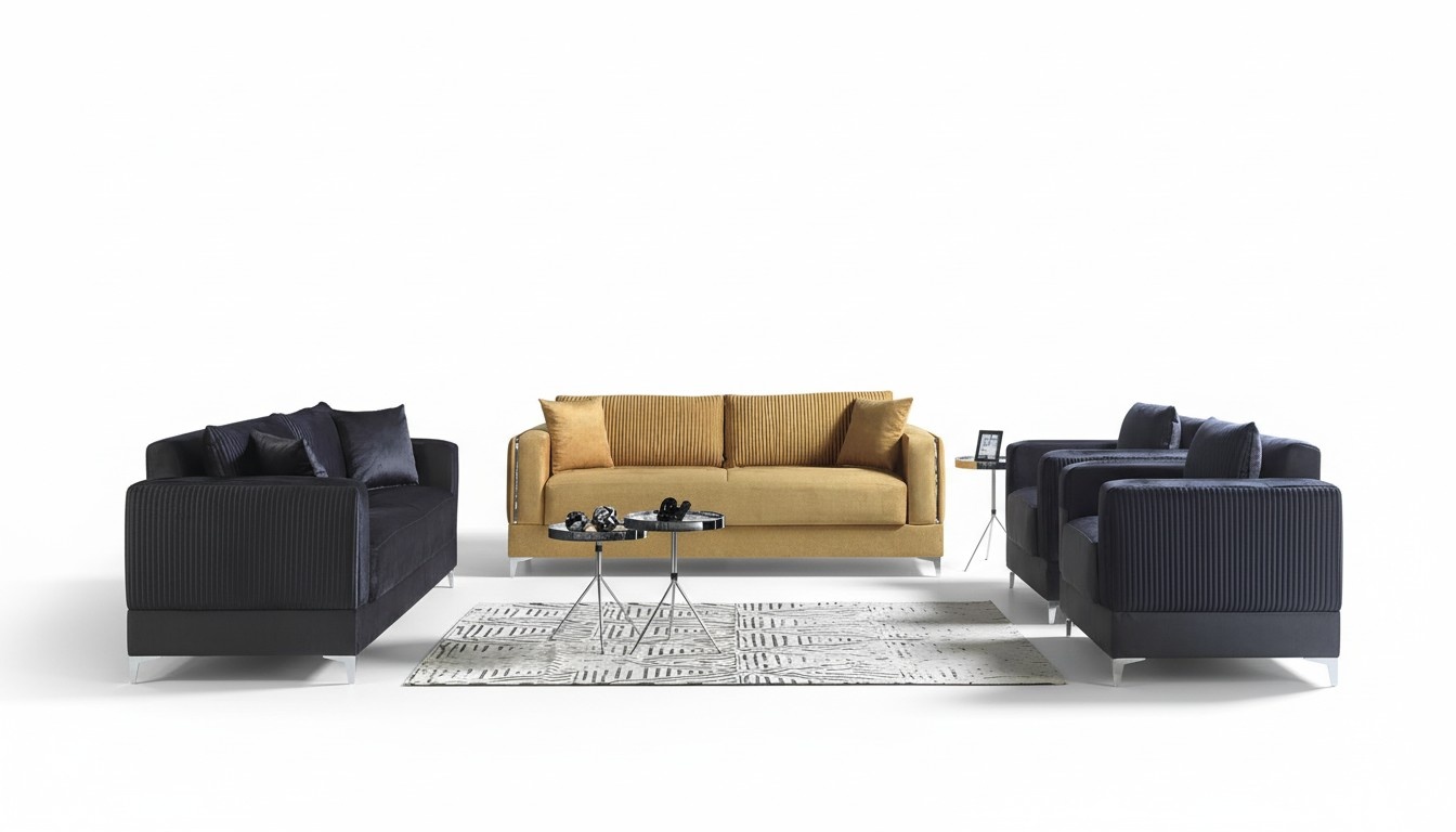 Sofagarnitur 3+2+1+1 Sitzer Textil Modern Komplett Sessel Sofa 4 StÃ¼ck