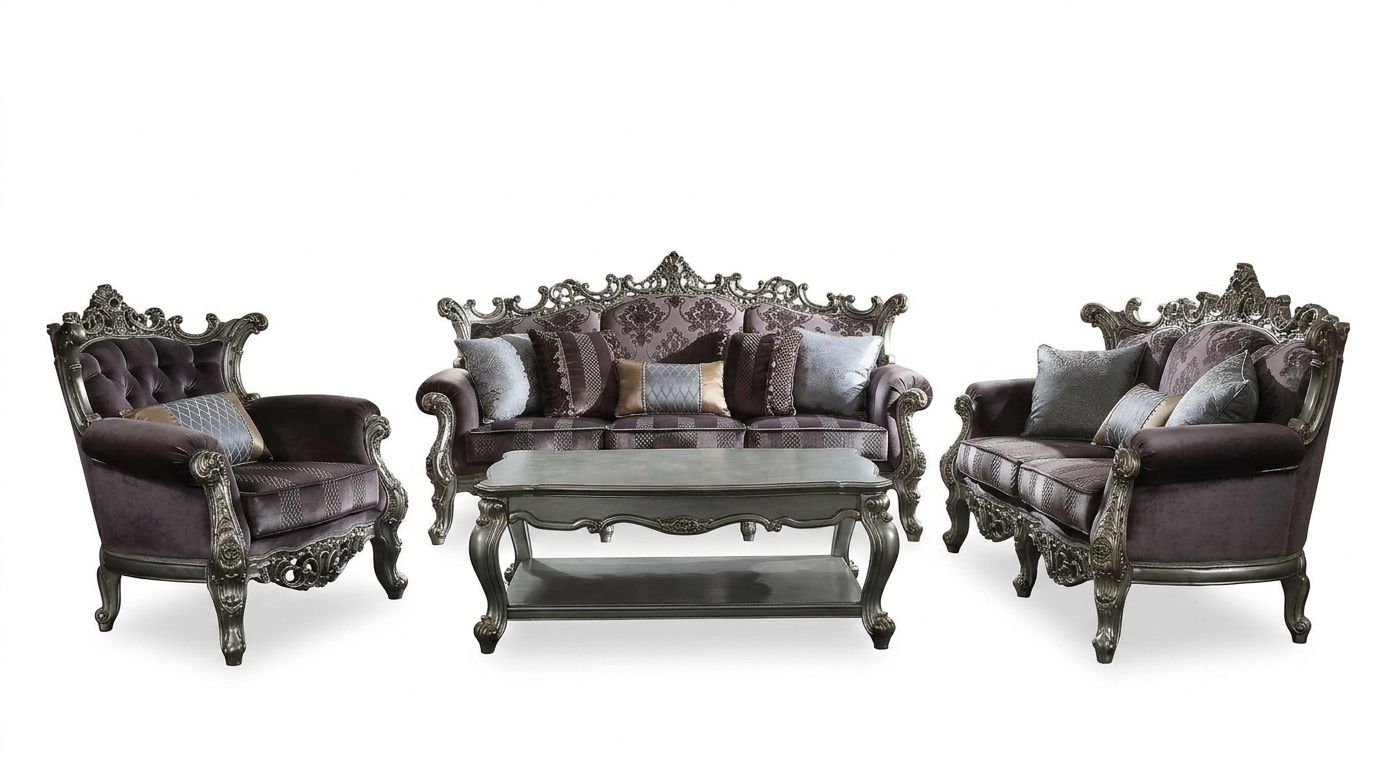 Sofagarnitur 3+2+1 Sitzer Design Sofa Polster Couchen Couch Luxus Barock
