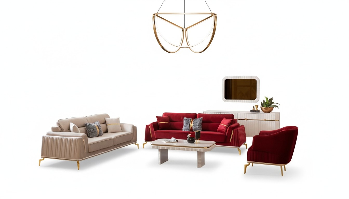 Sofagarnitur 3+3+1 Set Wohnzimmer MÃ¶belset Design Modernes 3tlg