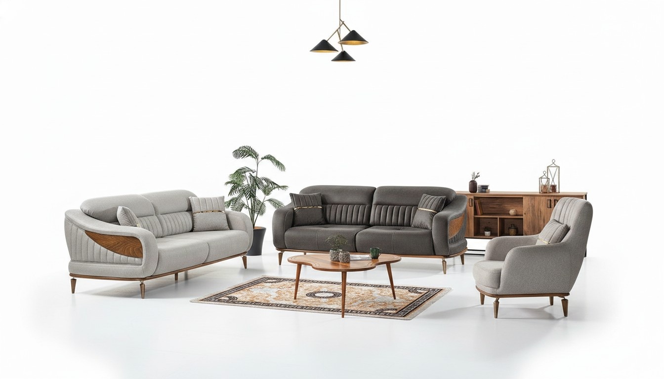 Sofagarnitur 3+3+1 Sitzer Relax Sessel Modern Stil 3tlg Wohnzimmer