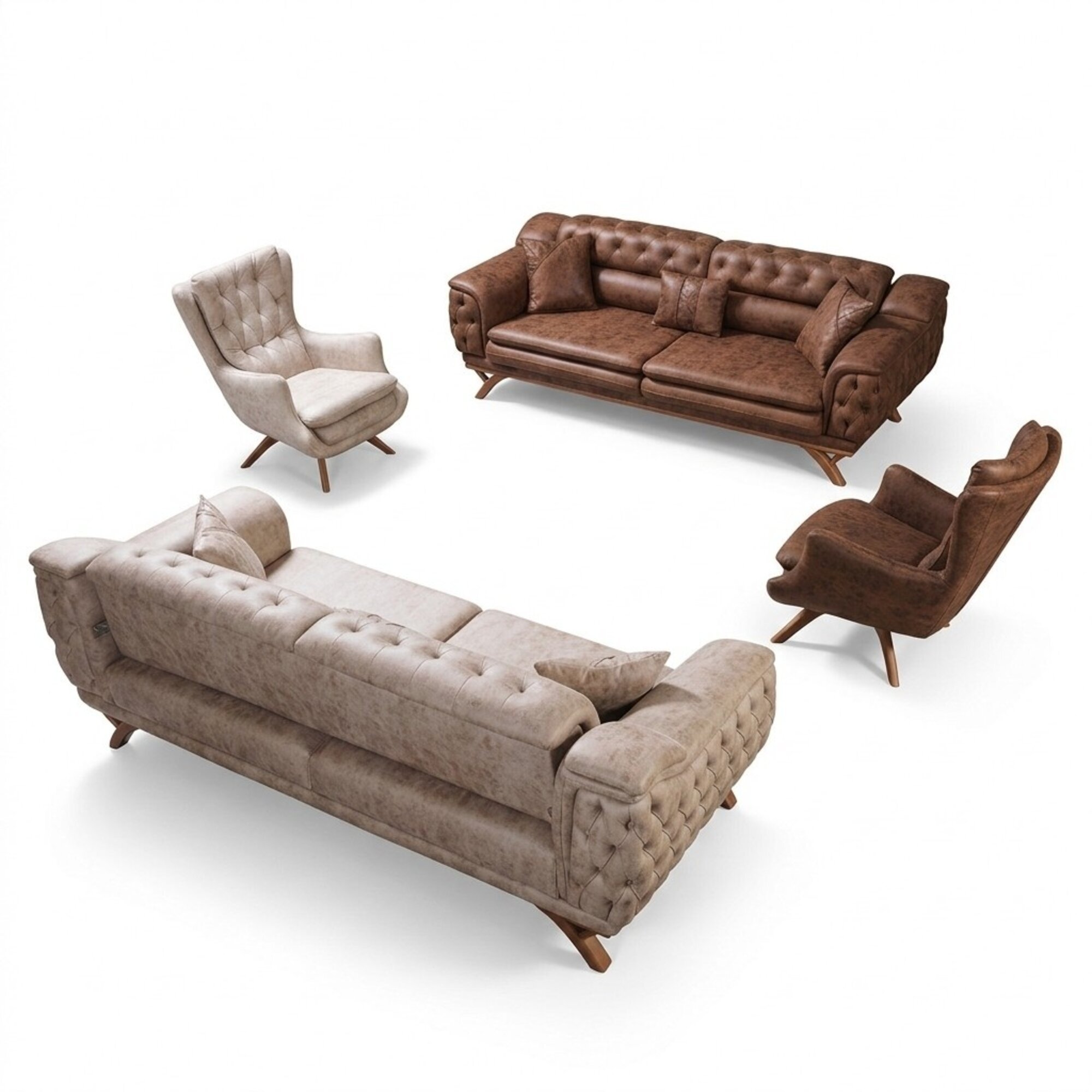 Sofagarnitur 3 3 1 1Sitzer Couch Polster Chesterfield Garnituren SitzmÃ¶bel