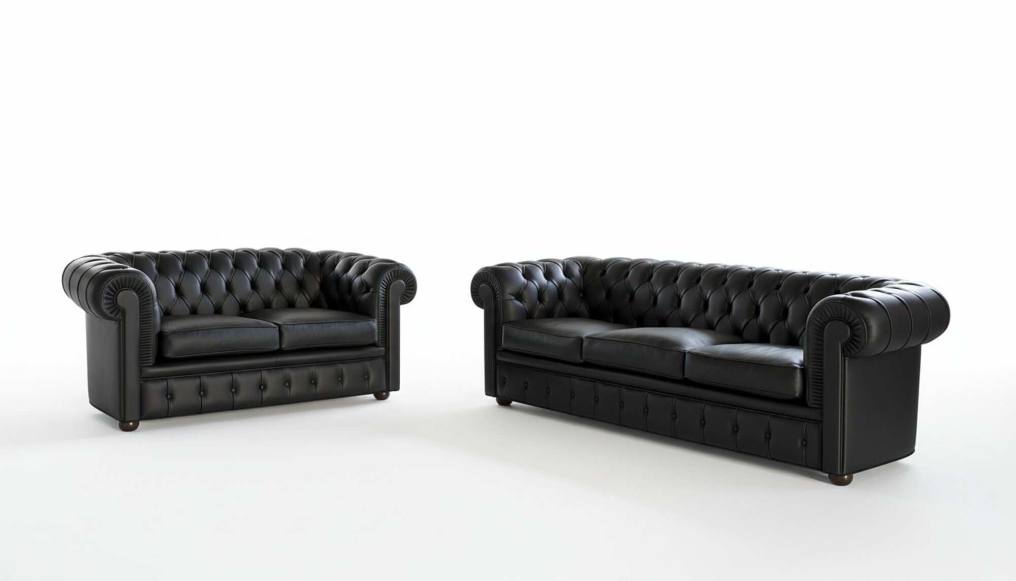 Sofagarnitur Chesterfield 3+2 Sitzer Sofa Leder Couch Polster Schaffhausen Neu