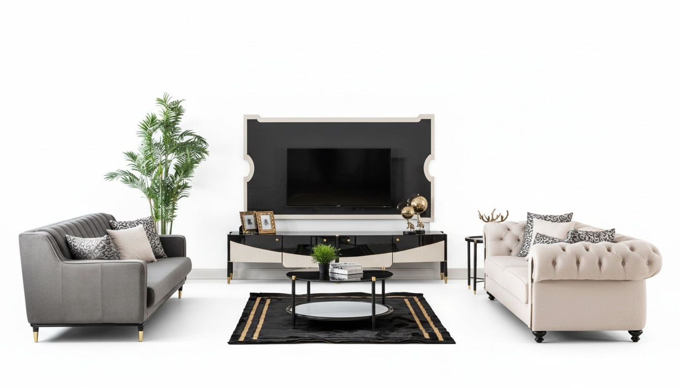Sofagarnitur Couch Set Sofa Polster MÃ¶bel Couchtisch 3tlg Chesterfield