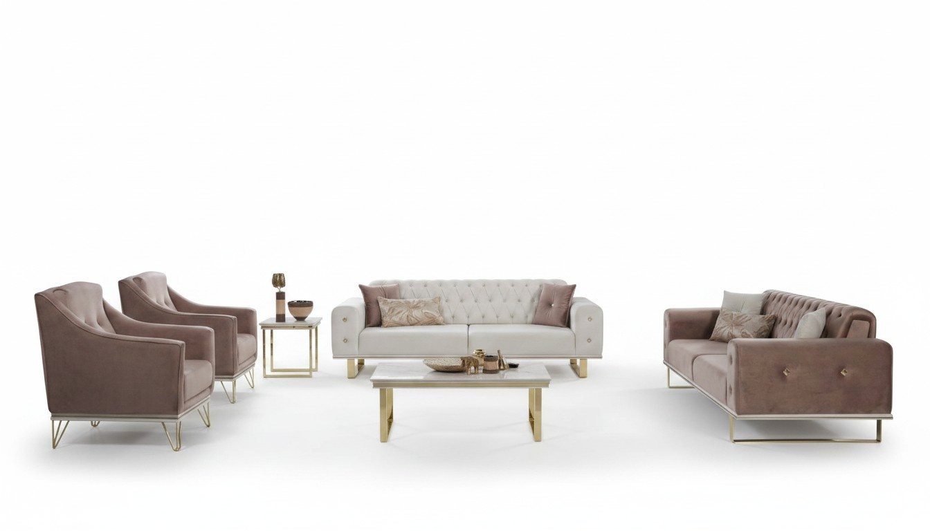 Sofagarnitur Designer Chesterfield Sofa Luxus Sessel Couchtisch 6tlg