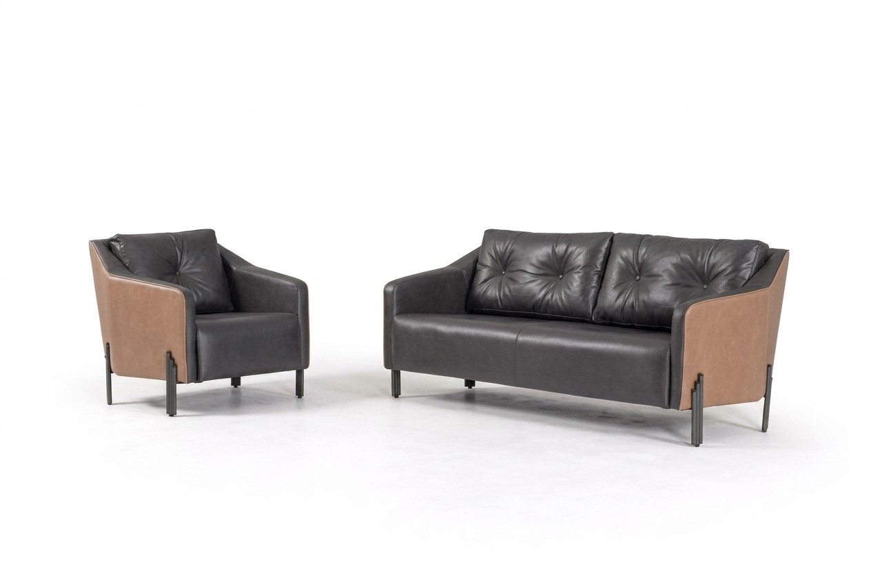 Sofagarnitur Dreisitzer Sessel LedermÃ¶bel Arbeitszimmer Sitzgruppe Sofa