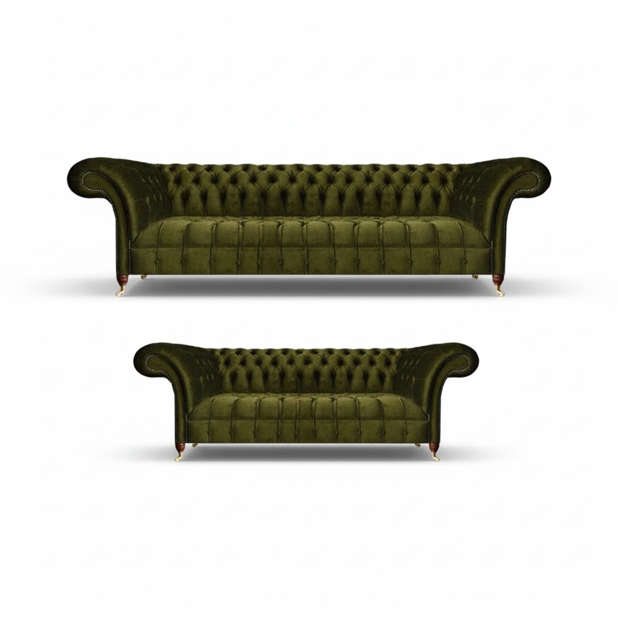 Sofagarnitur Komplett Wohnzimmer 2x Sofas Textil GrÃ¼n Einrichtung Neu