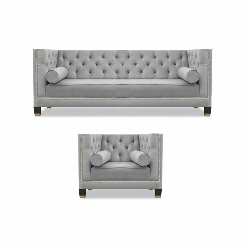 Sofagarnitur Luxus Garnitur Wohnzimmer Sofa Couch Dreisitze Designer Sessel