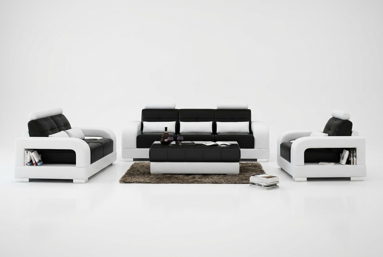 Sofagarnitur Polster 3+1+1 Sitzer Set Design Sofas Couchen Leder Modern