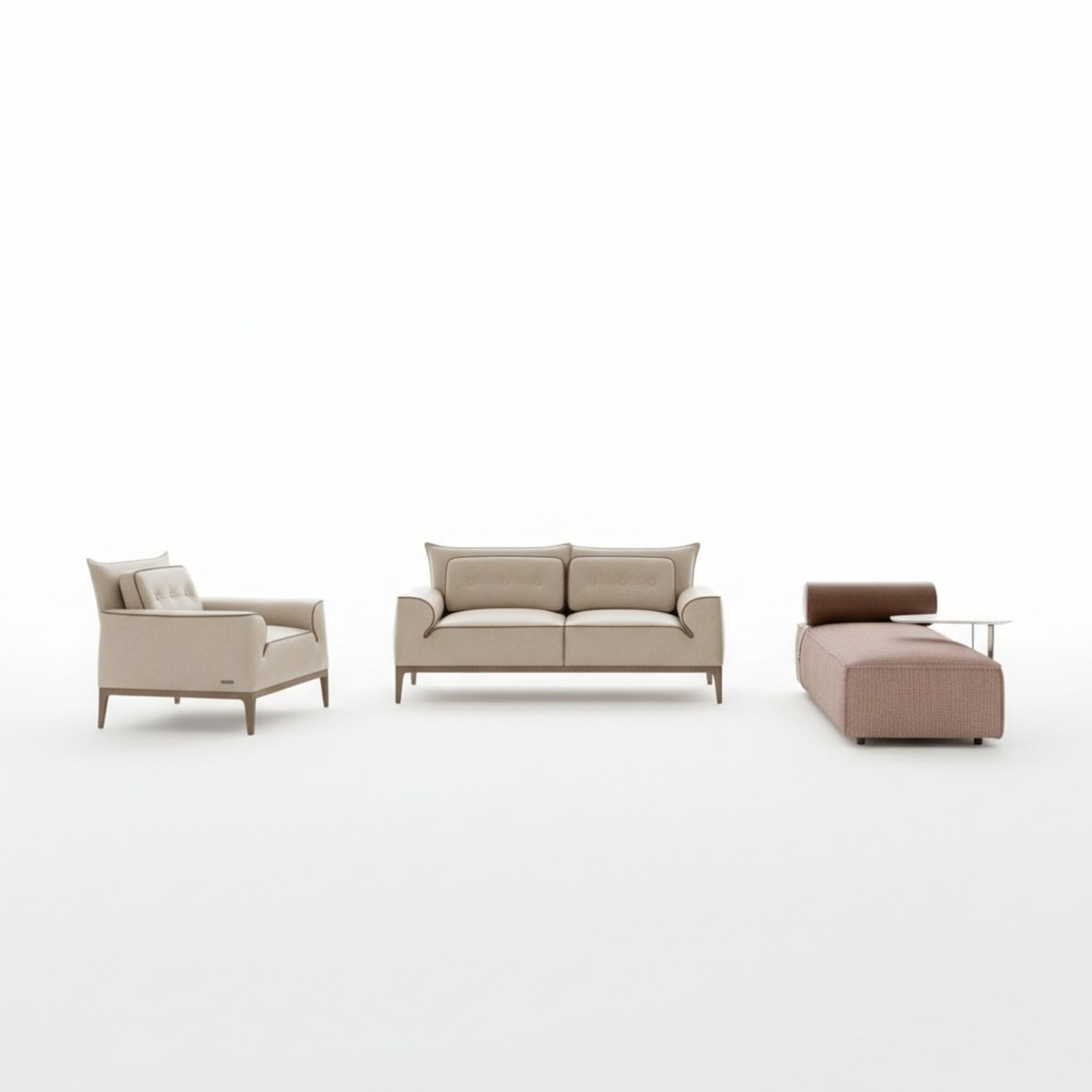 Sofagarnitur Prianera Design Sofa Sessel Polster Couchen 3tlg. Set Chaiselongue