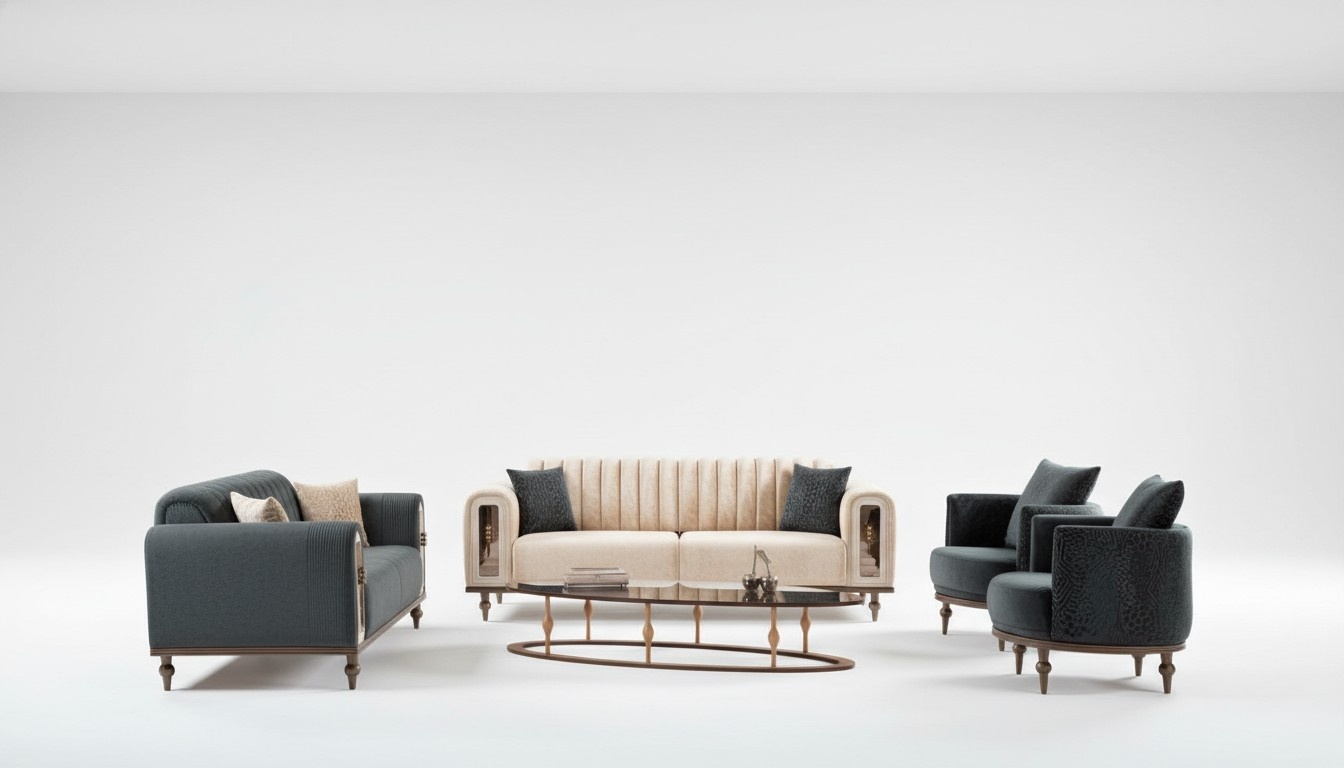 Sofagarnitur Samt Stoff Couch Set Sofa Polster MÃ¶bel 4tlg. Garnituren