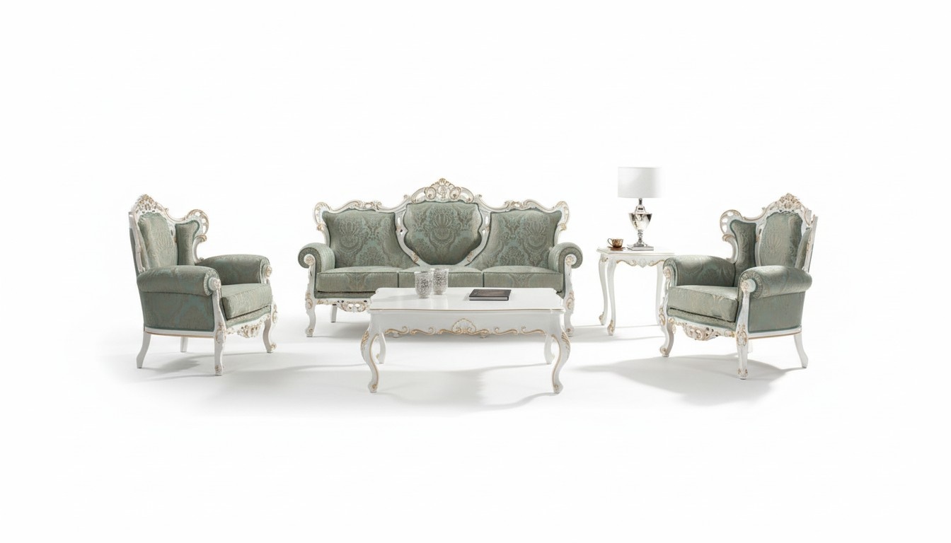 Sofagarnitur Set Couch Klassische Barock MÃ¶bel Wohnzimmer Couch 5tlg. Sofa Tisch