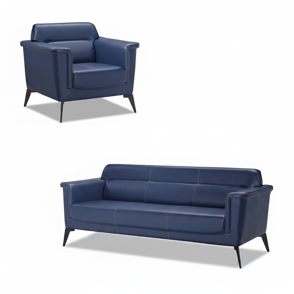 Sofagarnitur Sofa 3+1 Sitzer Sessel Moderne MÃ¶bel Blau BÃ¼ro SitzmÃ¶bel 2tlg.