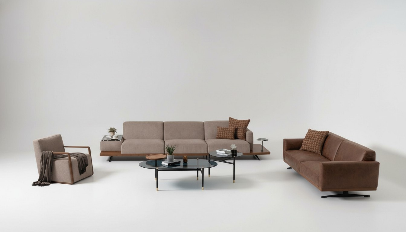 Luxus Sofagarnitur Sofas 4+3+1 Sitz Sessel 2Ñ Couchtisch 4tlg
