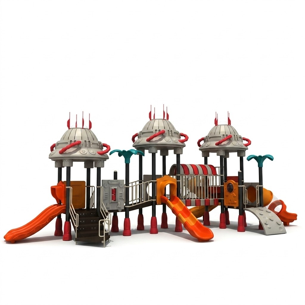 Spielplatz fÃ¼r Kinder in Form von Robotern Spielturm Rutsche Outdoor