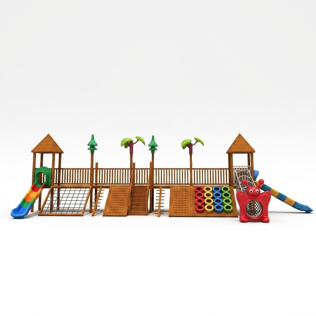 Spielplatz fÃ¼r Kinder mit Rutschen Kletterwand Outdoor AktivitÃ¤ten SpielplÃ¤tze