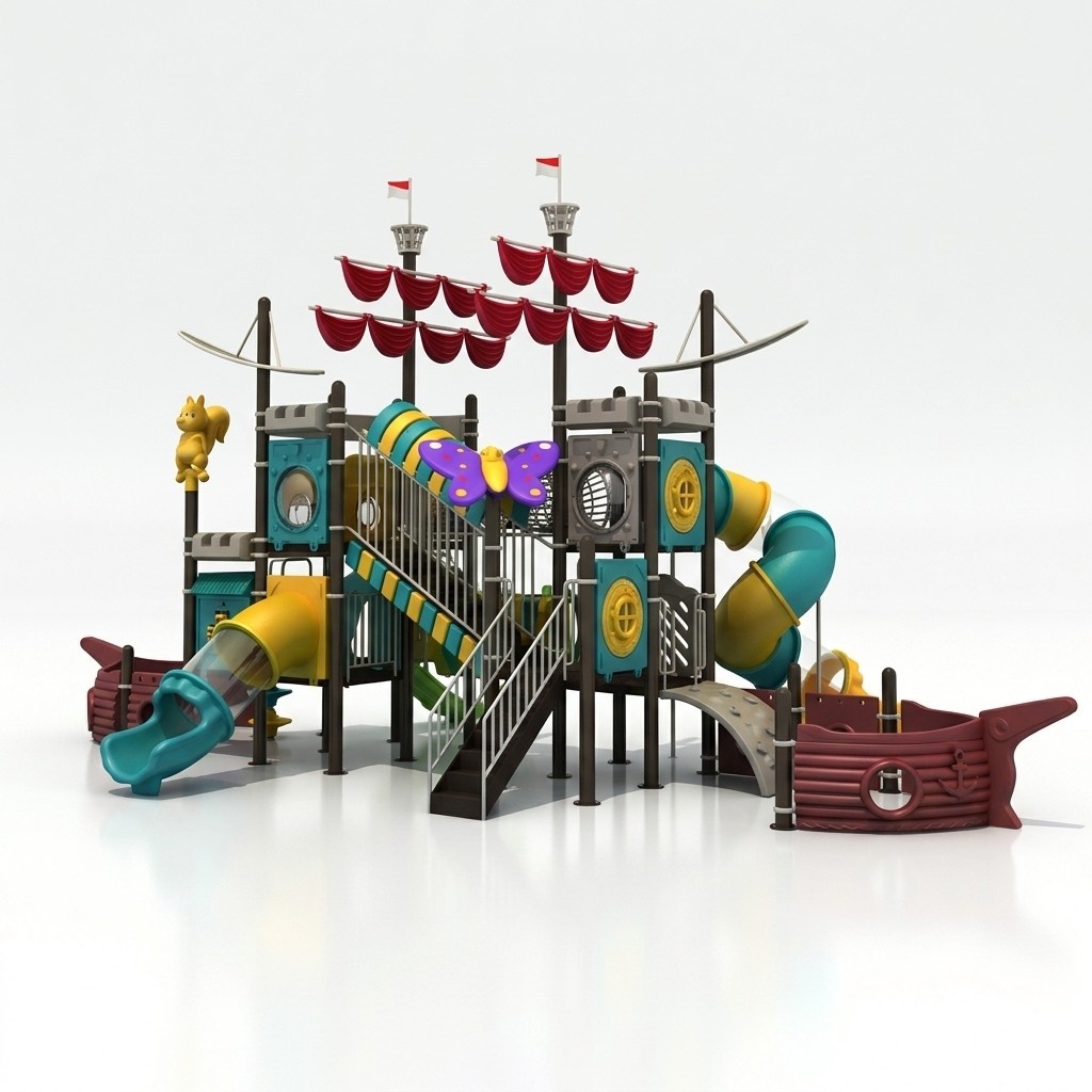 Spielplatz Schiff Turm Rutsche Outdoor Kunststoffschlitten Kinder SpielplÃ¤tze