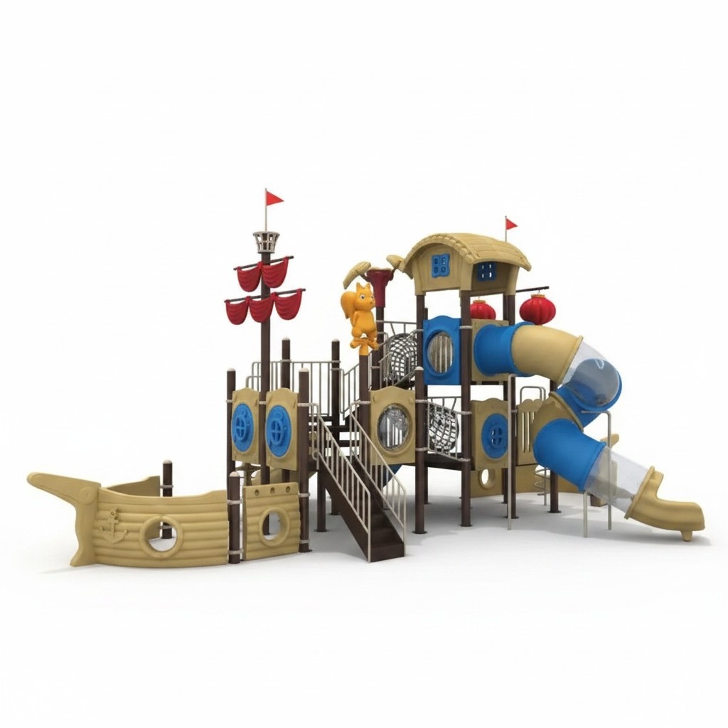 Spielturm mit Rutsche schiffsfÃ¶rmiger Spielplatz fÃ¼r Kinder Outdoor