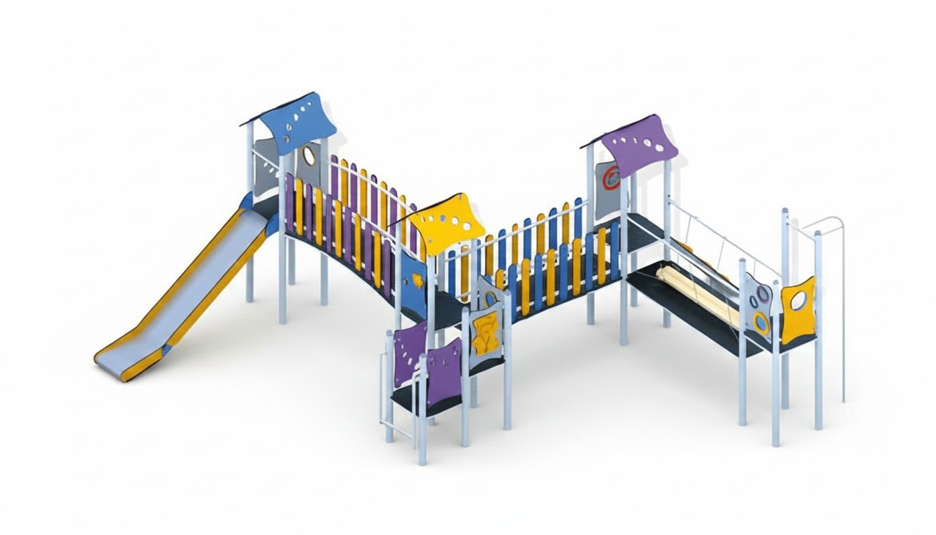 Spielzone BewegungsflÃ¤che FreizeitgelÃ¤nde Spielturm mit Rutsche Kletterturm