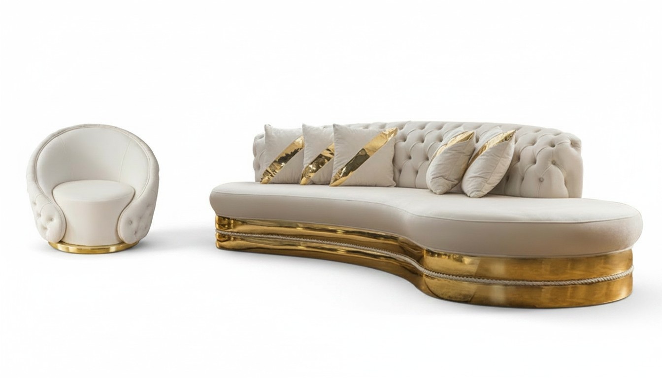 Stilvolle Chesterfield Couchgarnitur Wohnzimmer Set 3-Sitzer