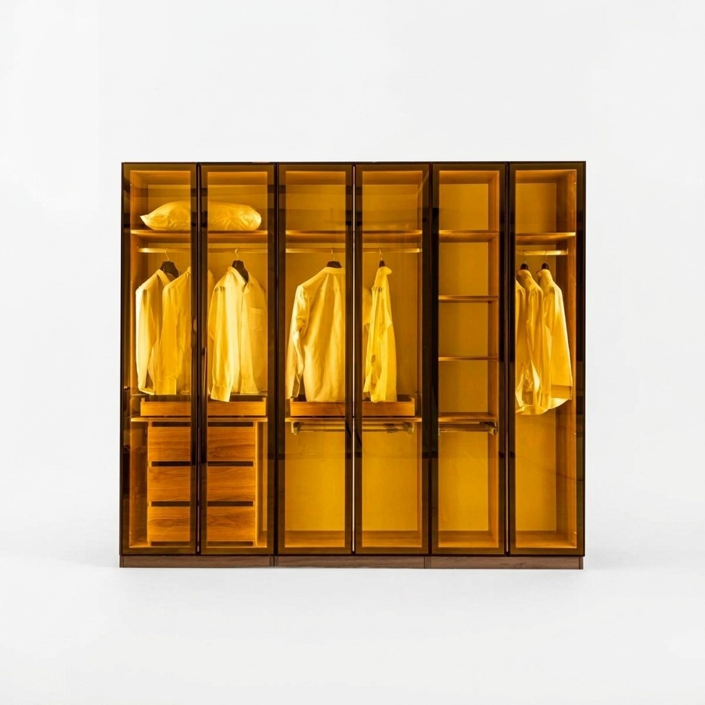 Stilvolle Kleiderschrank GlastÃ¼ren Schlafzimmer HolzmÃ¶bel SchrÃ¤nke Schrank