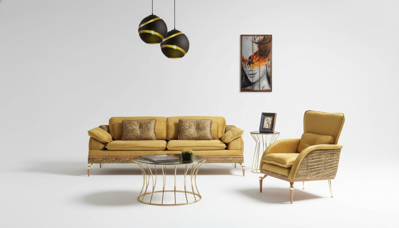 Stilvolle Textil Wohnzimmer Hochwertig Garnitur Designer 3-Sitzer Sessel 2tlg