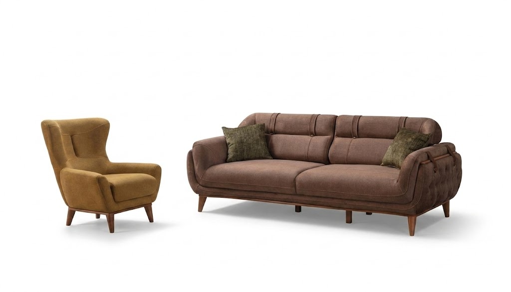 Stilvolle Wohnzimmer Polstergarnitur Designer Couchgarnitur 3+1 Set
