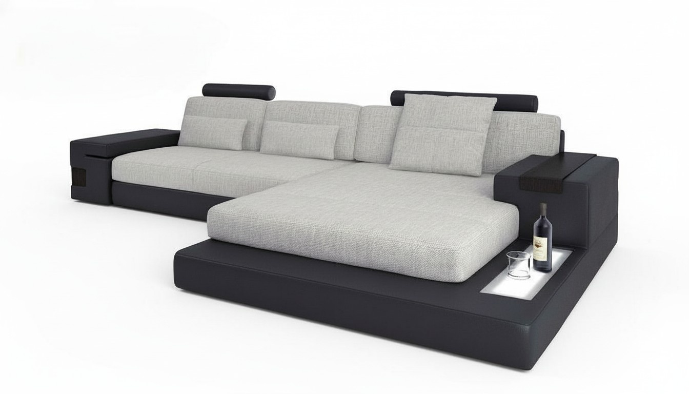 Stoff L-Form Couch Wohnzimmer Ecksofa moderne Design Textil groÃes Sofa Modern