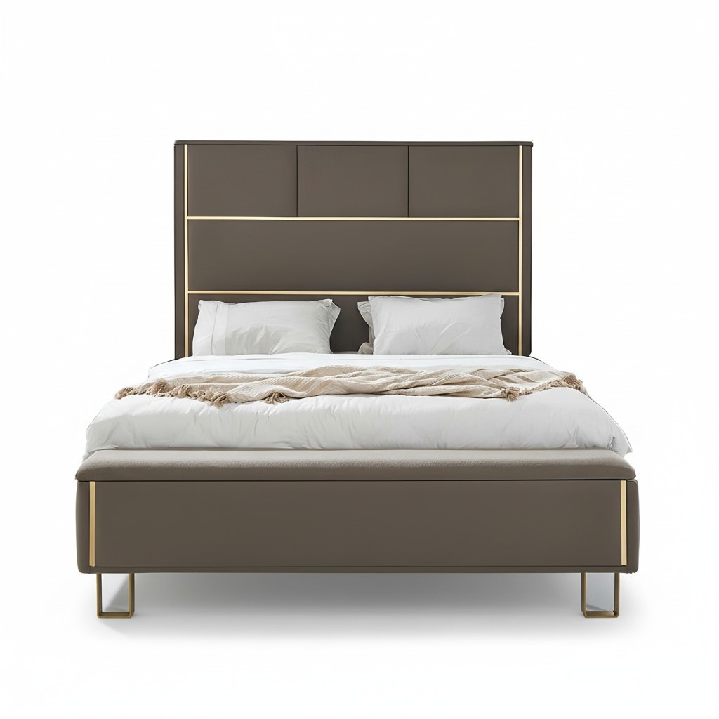 Taupe Polster Betten Doppelbett Holz Schlafzimmer MÃ¶bel Hotel Polster 180x200