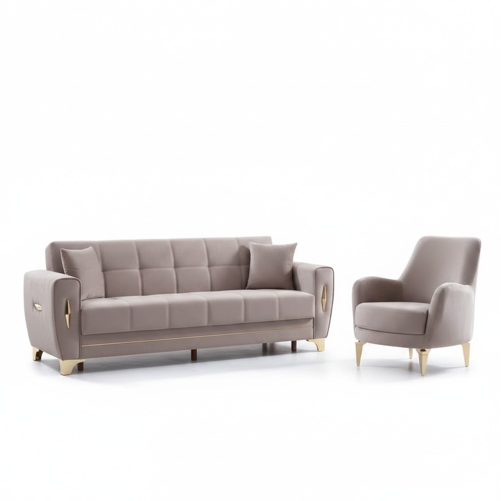 Textilsofa Luxus Design Sofa Set 3+1 Sitzer Komplett Wohnzimmer MÃ¶bel