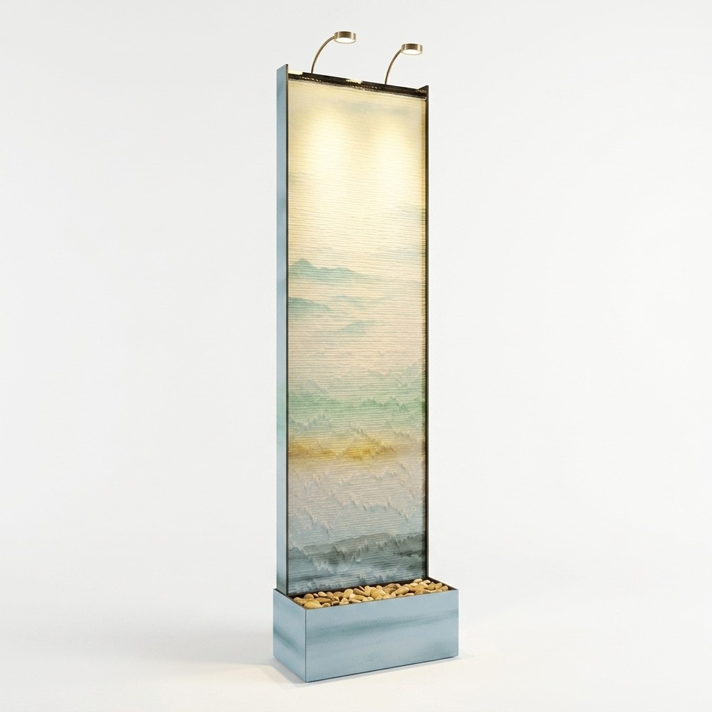 Trennwand Wasserwand SÃ¤ule WÃ¤nde Waterwall LED 60x210cm WasserwÃ¤nde
