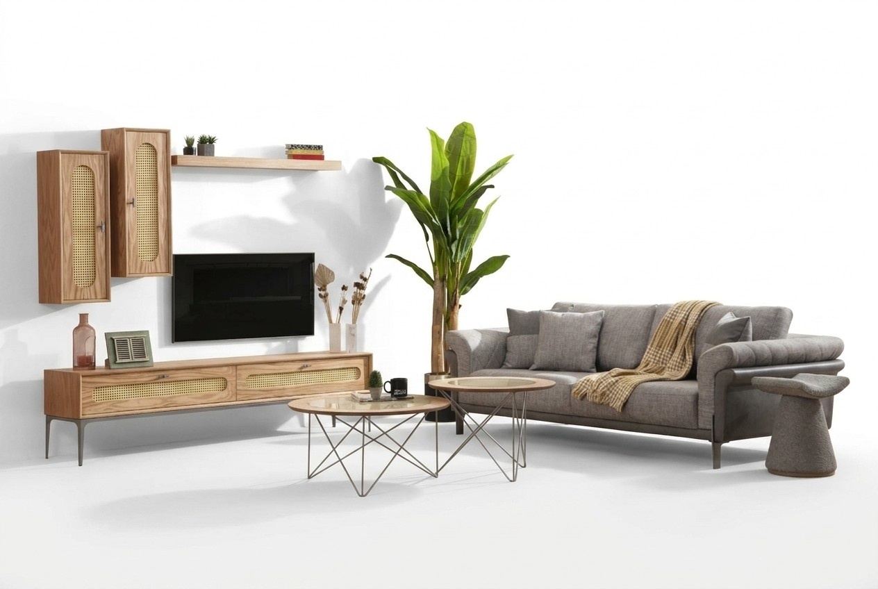 tv Schrank Lowboard rtv MÃ¶bel Sofa 3 Sitzer 2x Couchtische Fernsehwand