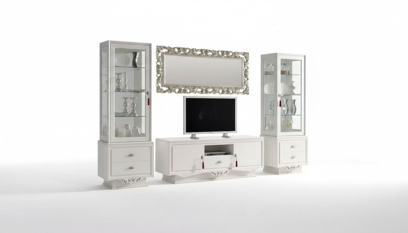 TV-StÃ¤nder Italienische Wohnzimmer 2x Vitrine Luxus tv Sideboard WeiÃ