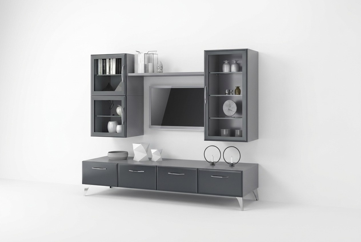 tv StÃ¤nder Seitenschrank Moderne Wohnwand Wohnzimmer WohnwÃ¤nde 4tlg